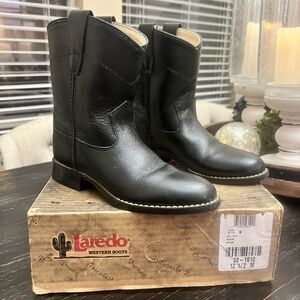 Laredo Western Boots Black Unisex Kid’s Size 12 1/2